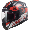 KASK LS2 FF353 RAPID STRATUS BLACK RED SILVER XL