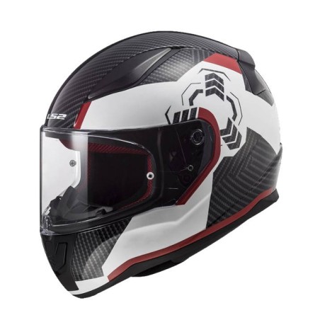 KASK LS2 FF353 RAPID GHOST WHITE BLACK RED L