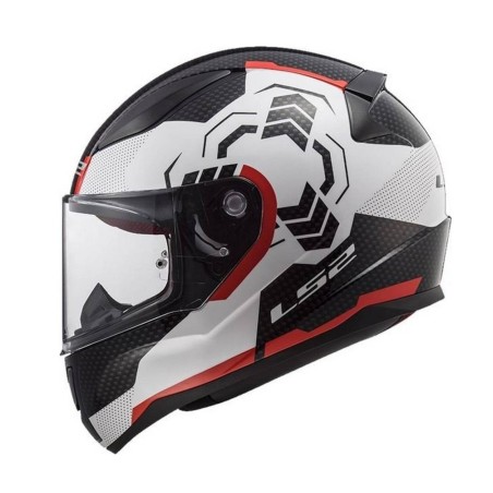 KASK LS2 FF353 RAPID GHOST WHITE BLACK RED L