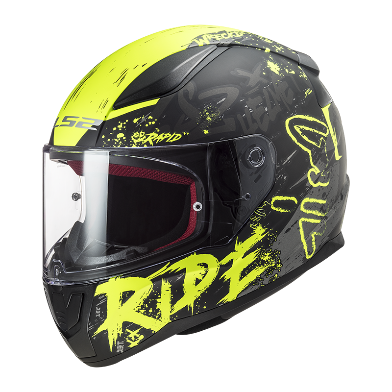 KASK LS2 FF353 RAPID NAUGHTY BLACK H-V YELLOW XS