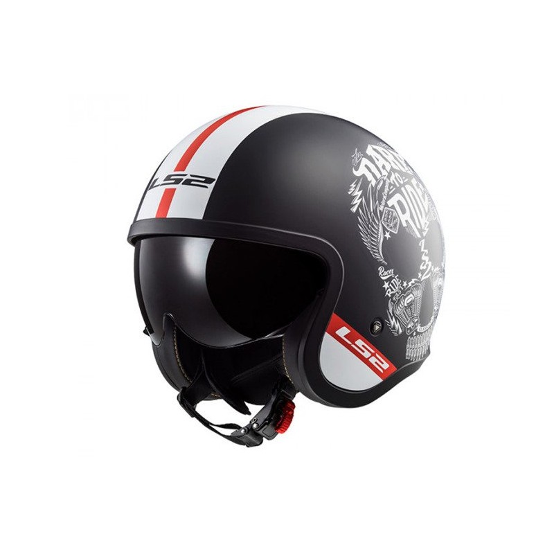 KASK LS2 OF599 SPITFIRE INKY MATT BLACK WHITE XXL